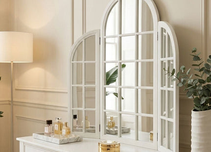White Finish Dressing Table Mirror | Fret