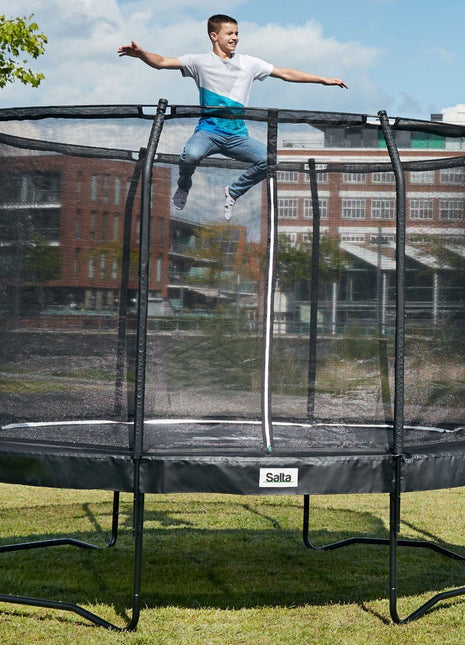 14ft Salta Black Round Premium Edition Trampoline with Enclosure