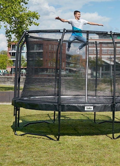 12ft Salta Black Round Premium Edition Trampoline with Enclosure
