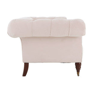 Suri Pale Pink Velvet 3 Seater Modern Chesterfield Sofa