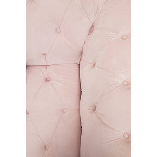 Suri Pale Pink Velvet 3 Seater Modern Chesterfield Sofa