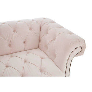 Suri Pale Pink Velvet 3 Seater Modern Chesterfield Sofa