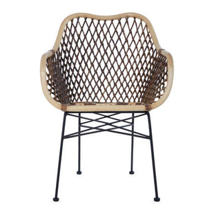 Manado Natural Rattan Chair with Black Finish Legs