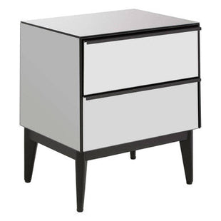 Rovigo Black Finish and Mirrored 2 Drawer Chest