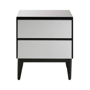 Rovigo Black Finish and Mirrored 2 Drawer Chest