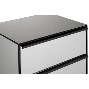 Rovigo Black Finish and Mirrored 2 Drawer Chest