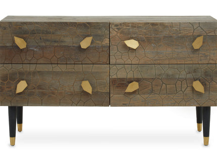 Malay Natural Recycled Elm Wood 4 Drawer Chest