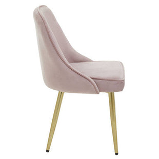 Demi Dusky Pink Velvet Dining Chair with Brushed Gold Finish Legs