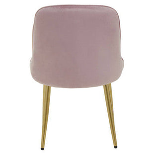 Demi Dusky Pink Velvet Dining Chair with Brushed Gold Finish Legs