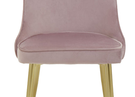 Demi Dusky Pink Velvet Dining Chair with Brushed Gold Finish Legs