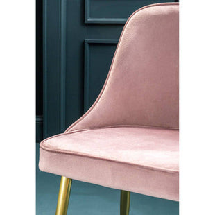 Demi Dusky Pink Velvet Dining Chair with Brushed Gold Finish Legs
