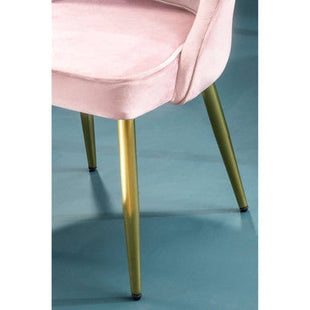 Demi Dusky Pink Velvet Dining Chair with Brushed Gold Finish Legs