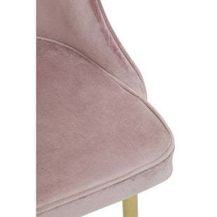 Demi Dusky Pink Velvet Dining Chair with Brushed Gold Finish Legs