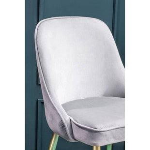 Demi Grey Velvet Dining Chair with Brushed Gold Finish Legs