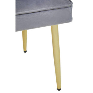 Demi Grey Velvet Dining Chair with Brushed Gold Finish Legs