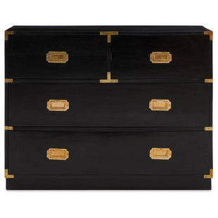 Sarter Black Mango Wood 4 Drawer Chest