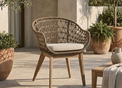 Opus Grey Woven Rope Chair with Cushion