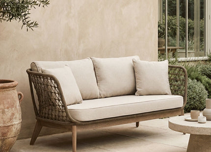 Opus Grey Woven Rope 3 Seater Sofa with Scatter Cushions
