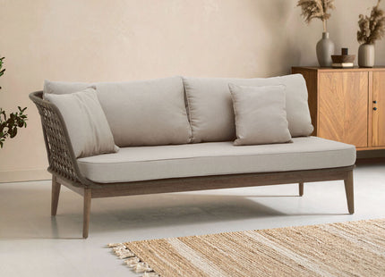 Opus Grey Woven Rope Chaise Longue with Cushions
