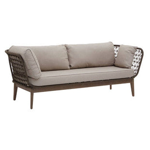 Opus Grey Linen and Woven Rope 3 Seater Sofa with Cushions
