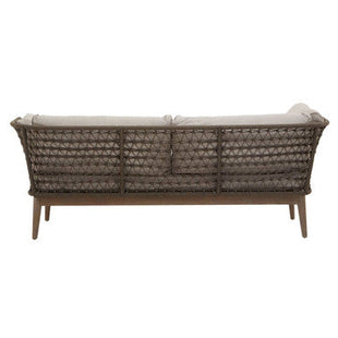 Opus Grey Linen and Woven Rope 3 Seater Sofa with Cushions
