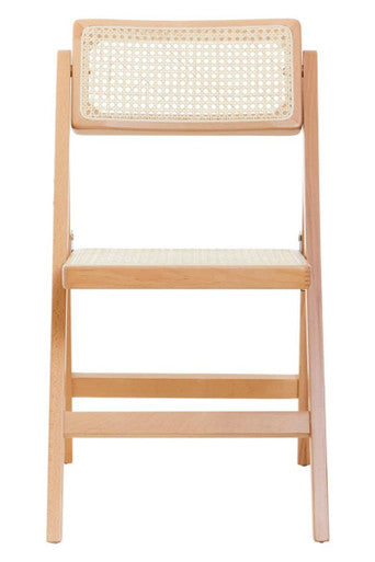 Cebu Natural Beech Wood and Rattan Folding Chair