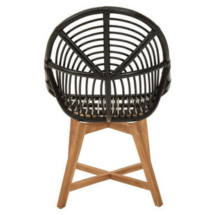 Manado Black Rattan and Teak Wood Chair