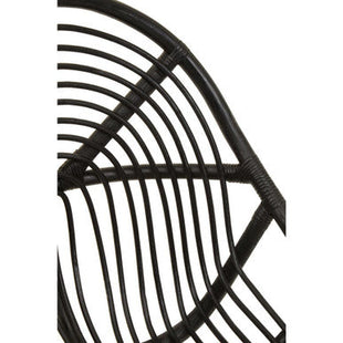 Manado Black Rattan and Teak Wood Chair