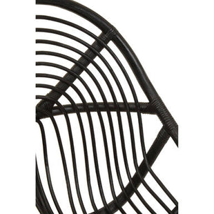 Manado Black Rattan and Teak Wood Chair