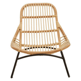 Manado Natural Rattan Lounge Chair with Black Finish Legs