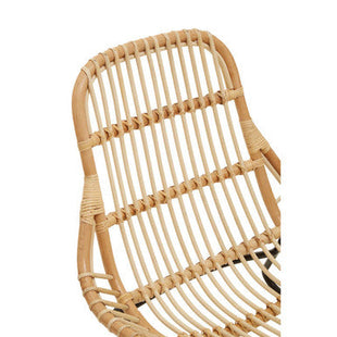 Manado Natural Rattan Lounge Chair with Black Finish Legs