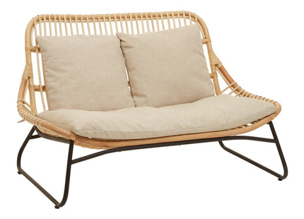 Manado Natural Rattan 2 Seater Sofa with Cushions