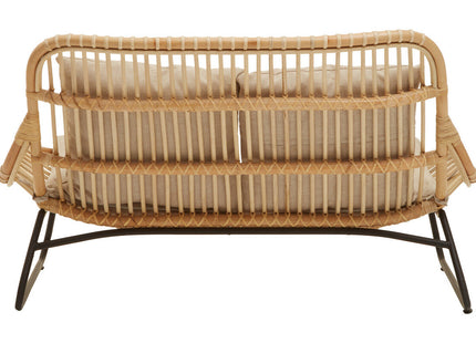 Manado Natural Rattan 2 Seater Sofa with Cushions