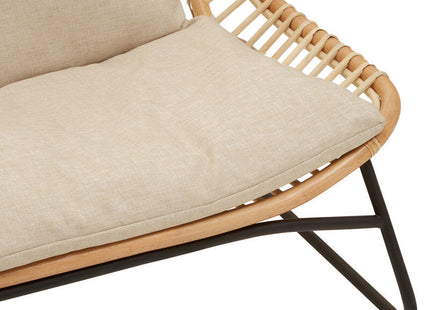 Manado Natural Rattan 2 Seater Sofa with Cushions
