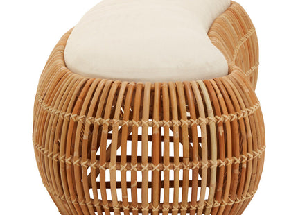 Manado Natural Rattan Long Bench with Cushion
