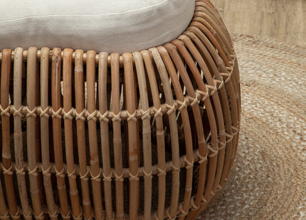 Manado Natural Rattan Long Bench with Cushion