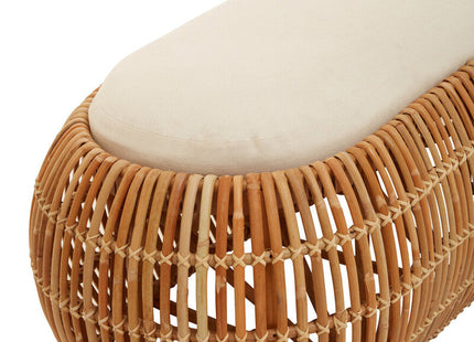 Manado Natural Rattan Long Bench with Cushion