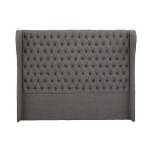 Parkside Grey Fabric Button Tufted Super King Headboard