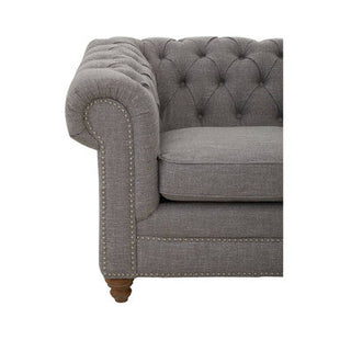 Stella Grey Linen 2 Seater Chesterfield Sofa
