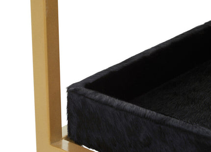 Kensington Townhouse Black Hair on Leather 1 Drawer Bedside Table