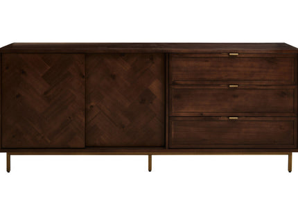 Brando Acacia Veneer Sideboard with Antique Brass Finish Legs