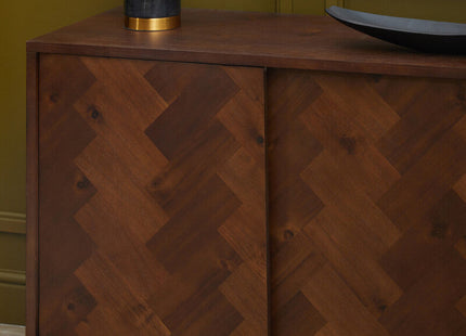 Brando Acacia Veneer Sideboard with Antique Brass Finish Legs