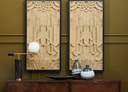 Brando Acacia Veneer Sideboard with Antique Brass Finish Legs