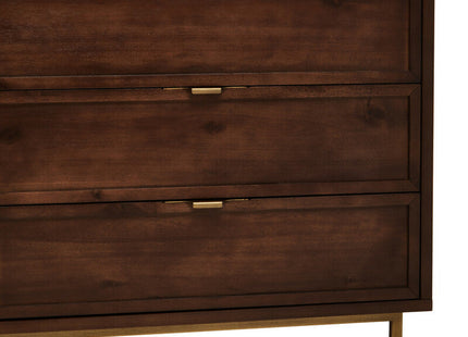 Brando Acacia Veneer Sideboard with Antique Brass Finish Legs