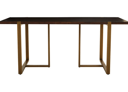 Brando Acacia Veneer Dining Table with Antique Brass Finish Legs