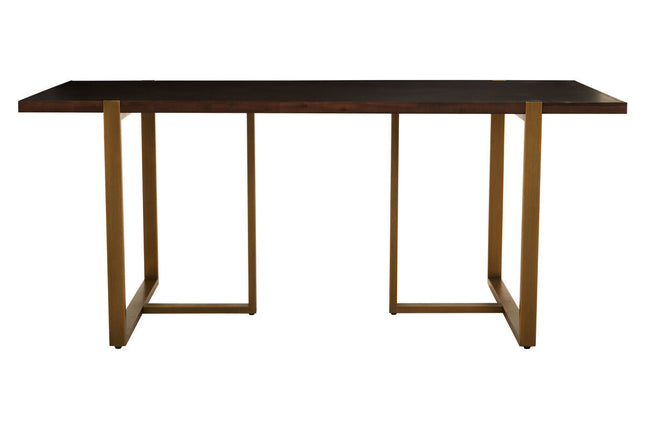 Brando Acacia Veneer Dining Table with Antique Brass Finish Legs