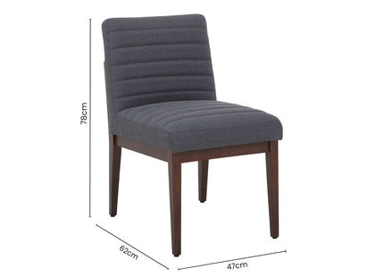 Brando Charcoal Grey Fabric Dining Chair with Oak Wood Legs