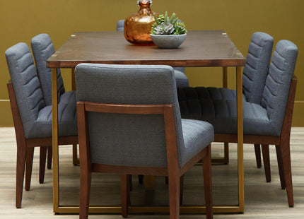 Brando Charcoal Grey Fabric Dining Chair with Oak Wood Legs
