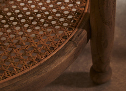 Cebu Natural Cane and Grey Wash Elm Wood Side Table