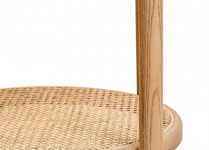Cebu Natural Cane and Grey Wash Elm Wood Side Table
